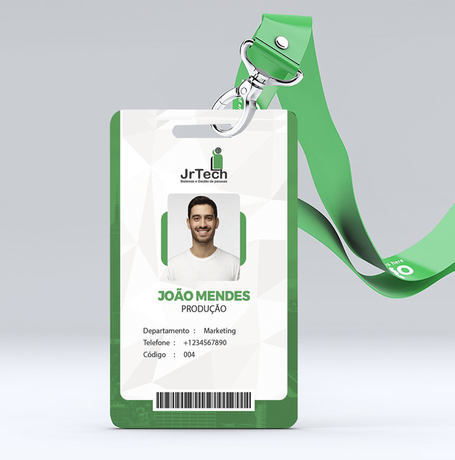 Crachá de Ponto PVC para Identificação Santos Funcionário com Foto